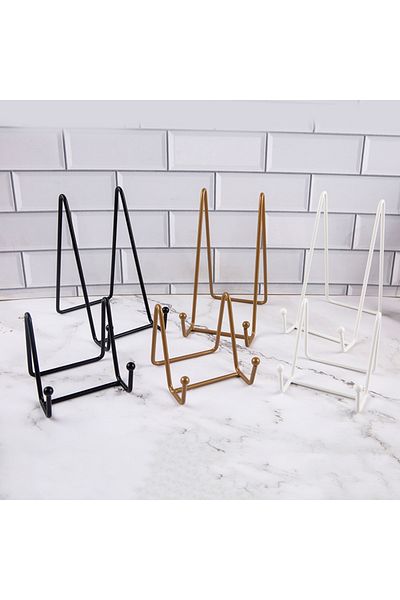 Choice 1pc Plate Display Stand Picture Easel Metal Plate Stands Holder Display Pictures Frame Photo Deco...