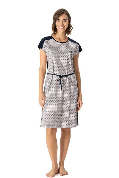 U.S. Polo Assn. Πόλο Ασν. Γυναικείο νυχτικό με μισό μανίκι με σχέδιο - Ρούχα για το σπίτι 2010KM.BO.1NN.IE.7.CL.0D1E2.EK11