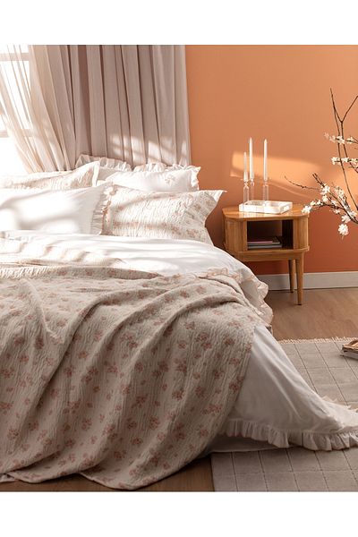 Madame Coco Julien Double Bedspread Set - Powder