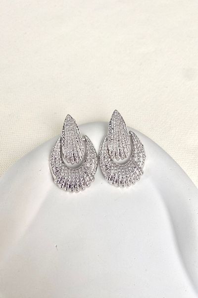 DEMOKAN Women's Earrings Line Pattern Crescent Drop Earrings