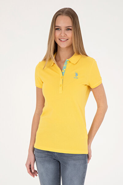 U.S. Polo Assn. Kadın Sarı Basic Polo Yaka Tişört 50280060-VR044
