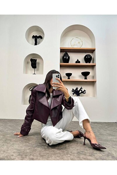 maf collection γυναικείο δερμάτινο μπουφάν με βάτες με εσωτερική επένδυση