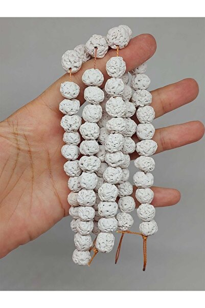 Yasamtohumu Snur de mărgele din ceramică albă mată 9-11 mm/23 cm (54160)