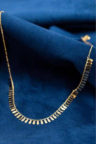 latif kuyumcu 14 Ayar Damla Pullu İthal Zincir Kolye LKKLY1200