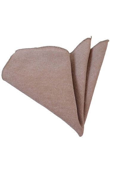 Exve Exclusive Milky Brown Linen Woven Natural Collar Handkerchief