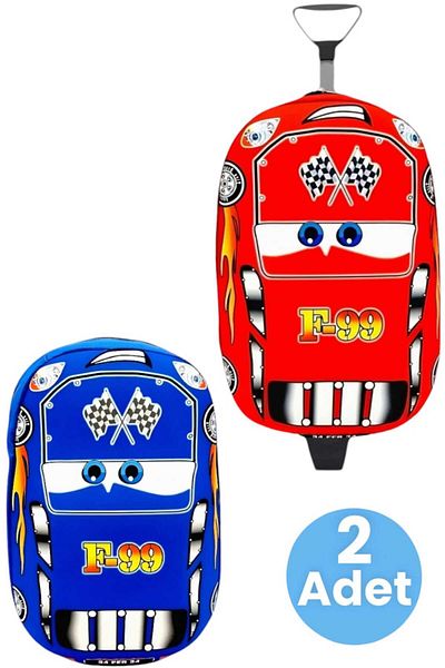 Uniquetrenders Cars F99 - Set de 2 mașini de curse imprimate 3D Eva cu racletă și rucsac