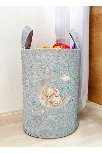 Trend Sizde صندوق تخزين منظم لغرفة الأطفال بتصميم فيل سليبي للجنسين، سلة متسخ...