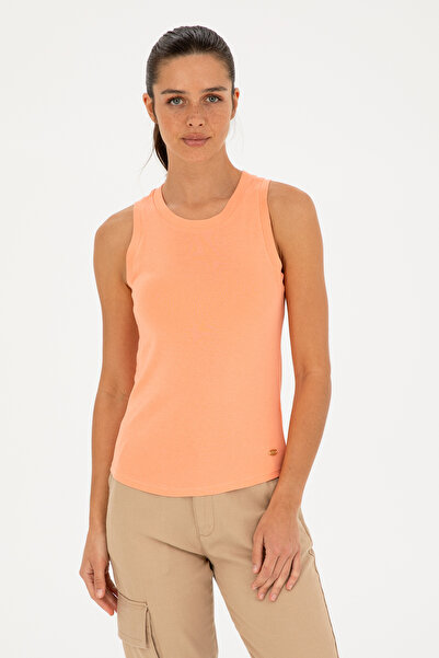 U.S. Polo Assn. تي شيرت نسائي أساسي بدون أكمام برقبة دائرية 50280072 -VR047