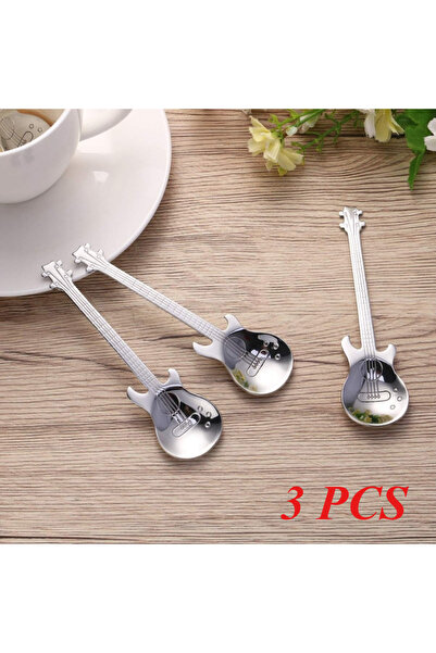 Choice 3 قطع من ملاعق القهوة والشاي الموسيقية على شكل جيتار من الفولاذ المقاو...