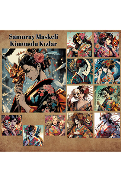 Pink Swan Craft Samurajski maskirani kimono za devojčice - Set od 12 komada z...