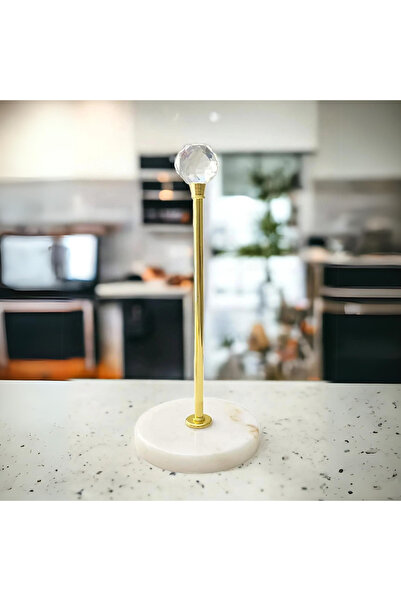 Yaren Style Dekoratif Mermer Kağıt Havluluk - Renk : Beyaz Gold Ayaklı