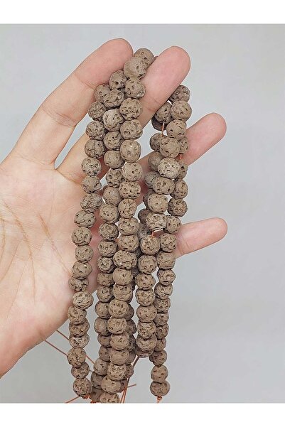 Yasamtohumu Mărgele din ceramică maro mată 8-9 mm/29 cm (54162)