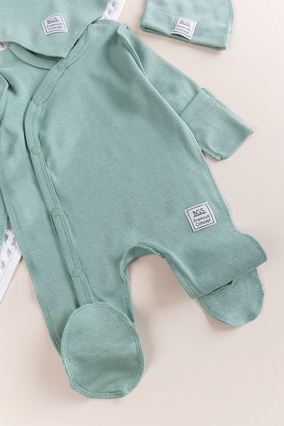 Babymod Natural Baby Jumpsuit Set with Gloves