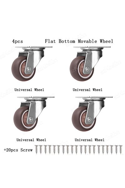 Choice 2 inch 4pcs Movable 1-2 inch Casters Set of 4 Rubber Small Caster Wheels for Heavy Duty Furniture Ca