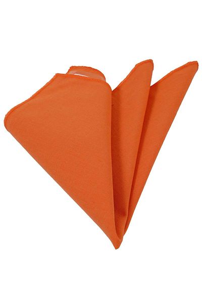 Exve Exclusive Orange Single Color Plain 100% Cotton Collar Handkerchief