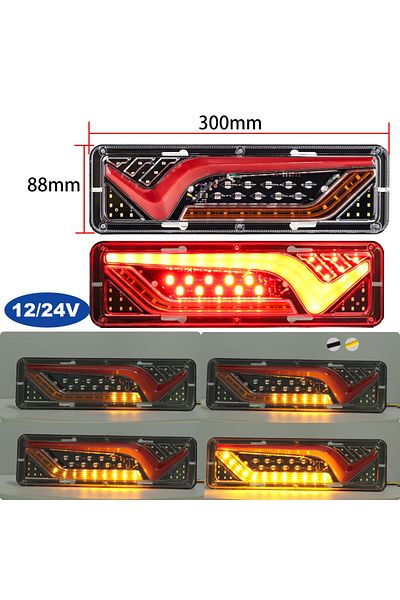 Choice 2pc Small A 2 Pcs 12v-24v Led Truck Tail Light Rear Lights Turn Signal Brake Reverse Signal Lamp Tra