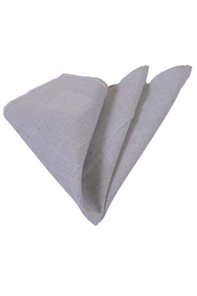 Exve Exclusive Gray Natural Linen Woven Collar Handkerchief