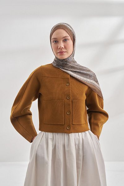ARMANDA Ethnic Voile Vintage Σάλι - Καμέλ