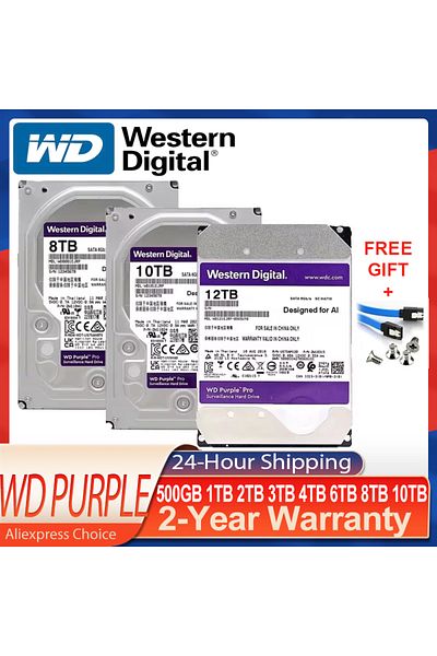 WESTERN DIGITAL Wd Purple 4tb Wd Purple 4tb 6tb 8tb Surveillance Hard Drive Sata Iii 64m 3.5" Hdd Hd Harddisk For Se