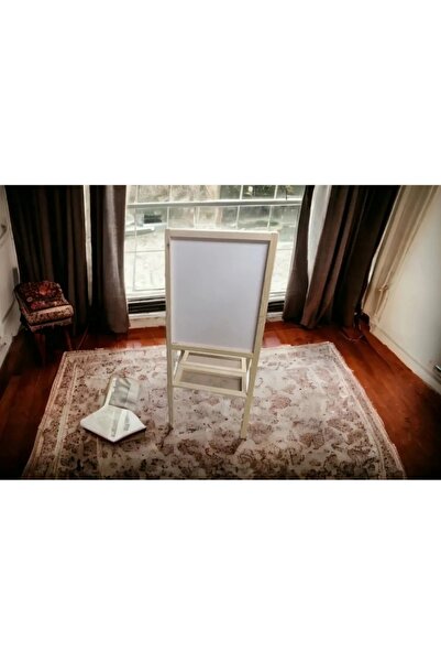 byahşap Çift Taraflı Ayaklı Ahşap Çocuk Yazı Tahtası Kalem Silgi Tebeşir Hediyeli