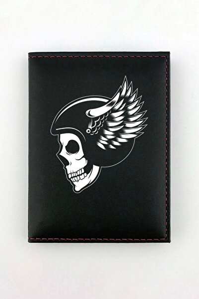 HEDİYEDİYE حافظة ترخيص Flyhead باللون الأسود - حاوية ترخيص