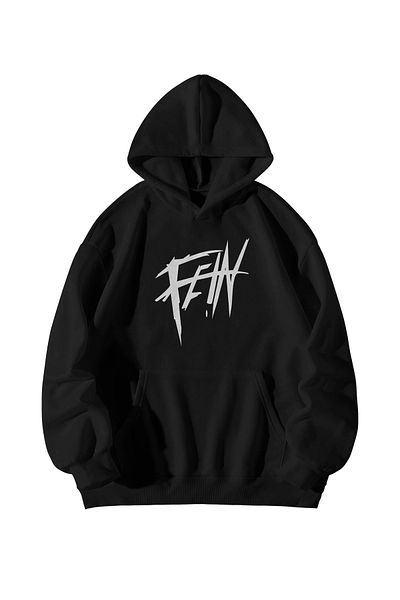 GlowUP Men's Black Hoodie - Oversize Hooded Kangaroo Pocket