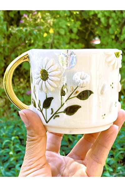 Monako Limited Edition Premium Kalite 24 Ayar Altın Detaylı El Yapımı Papatya...