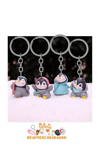 himi bijuteri aksesuar Ornament pentru rucsac cu breloc Pinguini, set de 4 bu...