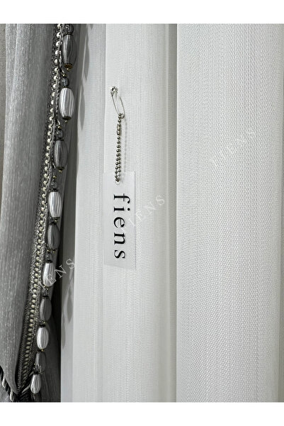 FİENS Soft Bamboo Crown - 1/2 Layer Medium Pleated Tulle Curtain, No Ironing Suitable for All Rooms