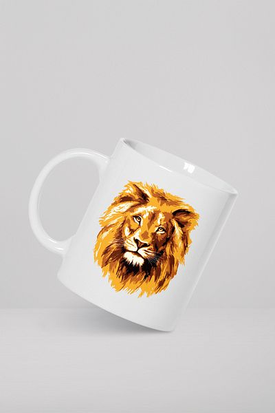 feinas Lion Patterned Porcelain Mug