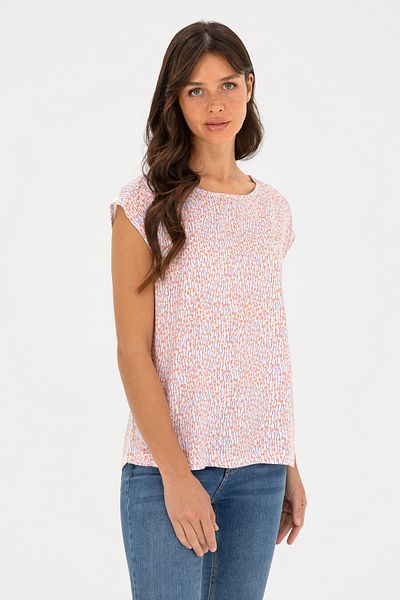 U.S. Polo Assn. اسمك بلوزة سالمون برقبة دائرية وأكمام قصيرة 50280956-VR047
