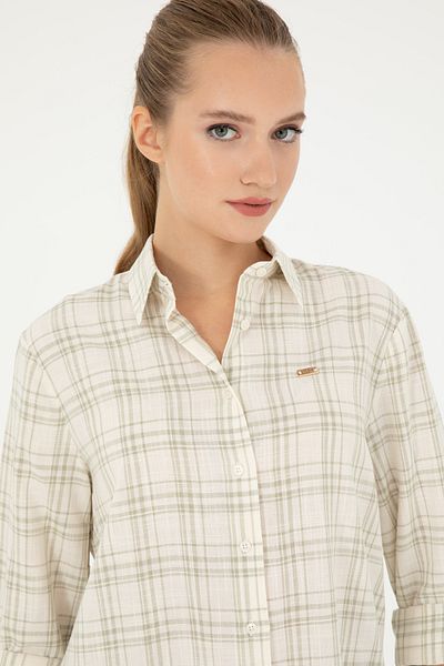 U.S. Polo Assn. Cămașă de damă kaki deschis - mânecă lungă, model 50280961 -VR183