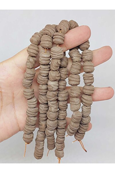 Yasamtohumu Smeđa nazubljena mat keramička žica od perli 10-12mm/24cm (54226)