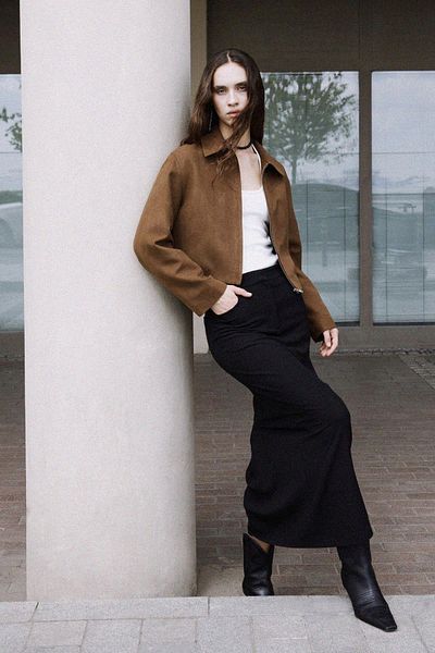 Suud Collection Млечно кафе Gabriel Suede Look яке