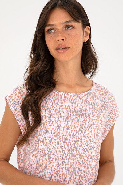 U.S. Polo Assn. اسمك بلوزة سالمون برقبة دائرية وأكمام قصيرة 50280956-VR047