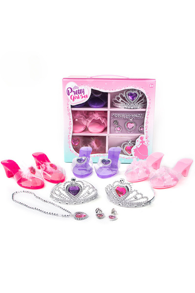 choice2 9053 Girls Jewelry Toys Set Crystal Shoes Necklace Crown Earrings Bra...