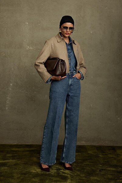 Suud Collection Mink Gabriel Studded Suede Look Jacket