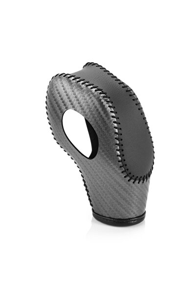 Choice1 black Car PU Leather Carbon Fiber Gear Shift Knob Cover for Ford EcoS...