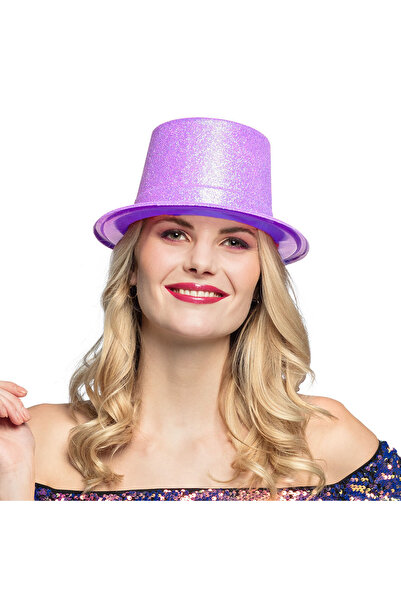 NW NessiWorld قبعة فيدورا طويلة فضية اللون بنفسجية فلورسنت من Nessiworld مقاس...