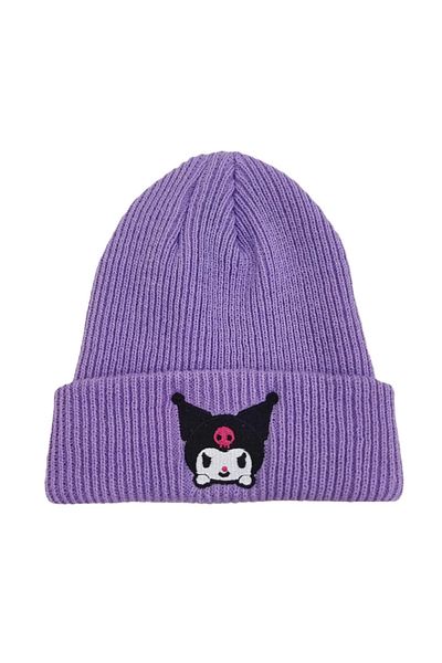 Choice 50-62cm 04 Hello Kitty Kuromi Knitted Hat Kawaii Sanrio Embroidered Benie Cap Cartoon Melody Cinnamo
