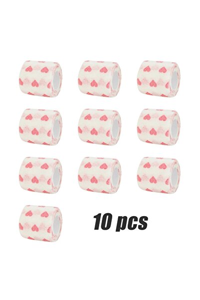 Choice 2.5cmX4.8m 10Pcs White love 1/6/10 Pcs White love heart Printed Self Adhesive Elastic Bandage 4.8m