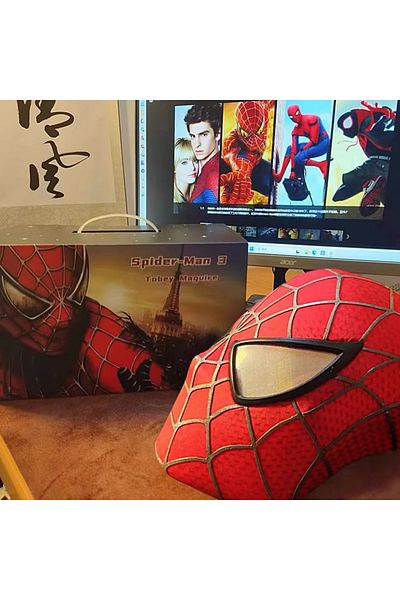Choice With Box Red Marvel Toby Maguire Spiderman Mask With Hard Face Shell & Magnetic Eyes Super Hero Veno