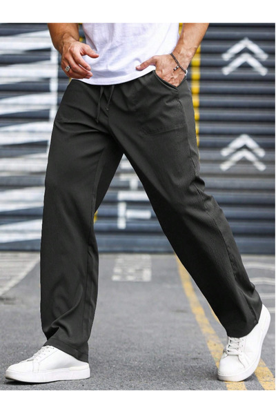 yx yustex sport Pantaloni de trening negri, croială lejeră, confortabili - cu...