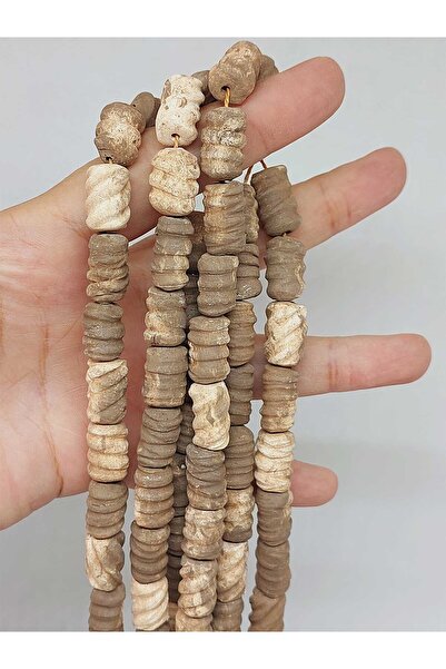 Yasamtohumu 12-14 мм/35 см Коричнева керамічна намистина - пігментована та ма...