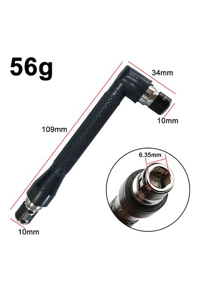 Choice L-shaped Screwdriver L Type 1/4 Hexagon Screwdriver Bit 90 ° Double-end Handle Black 6.35mm Wrench T