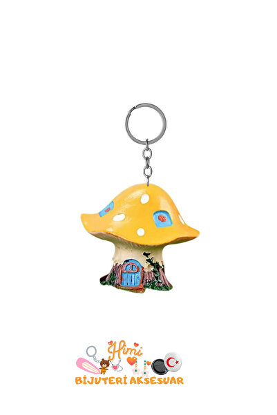 himi bijuteri aksesuar Oval Mushroom House Keychain Backpack Decoration Auto ...
