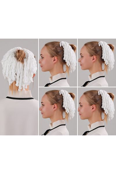 Melodi Scarf 5-Piece White Velvet Scarf Knob - Hijab Women's Knob Buckle