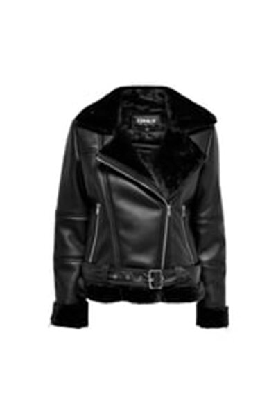ONLY Onlagnete Faux Leather Biker Jkt Otw Women's Black Coat - 15260002