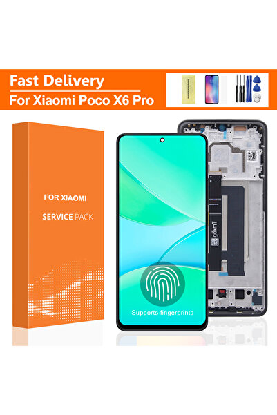 Choice شاشة AMOLED مقاس 6.67 بوصة باللون الأسود مع إطار لهاتف Poco X6 Pro LCD...