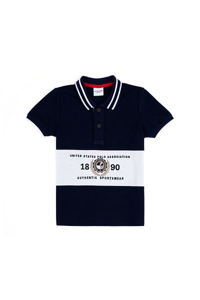 U.S. Polo Assn. Tricou cu gât polo bleumarin pentru băiat 50281561-VR033